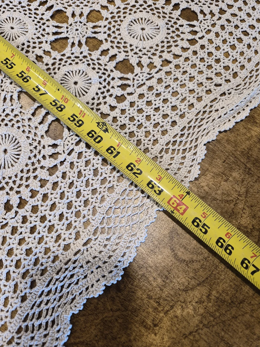 Handmade Crochet Beige Lace Dining Cover